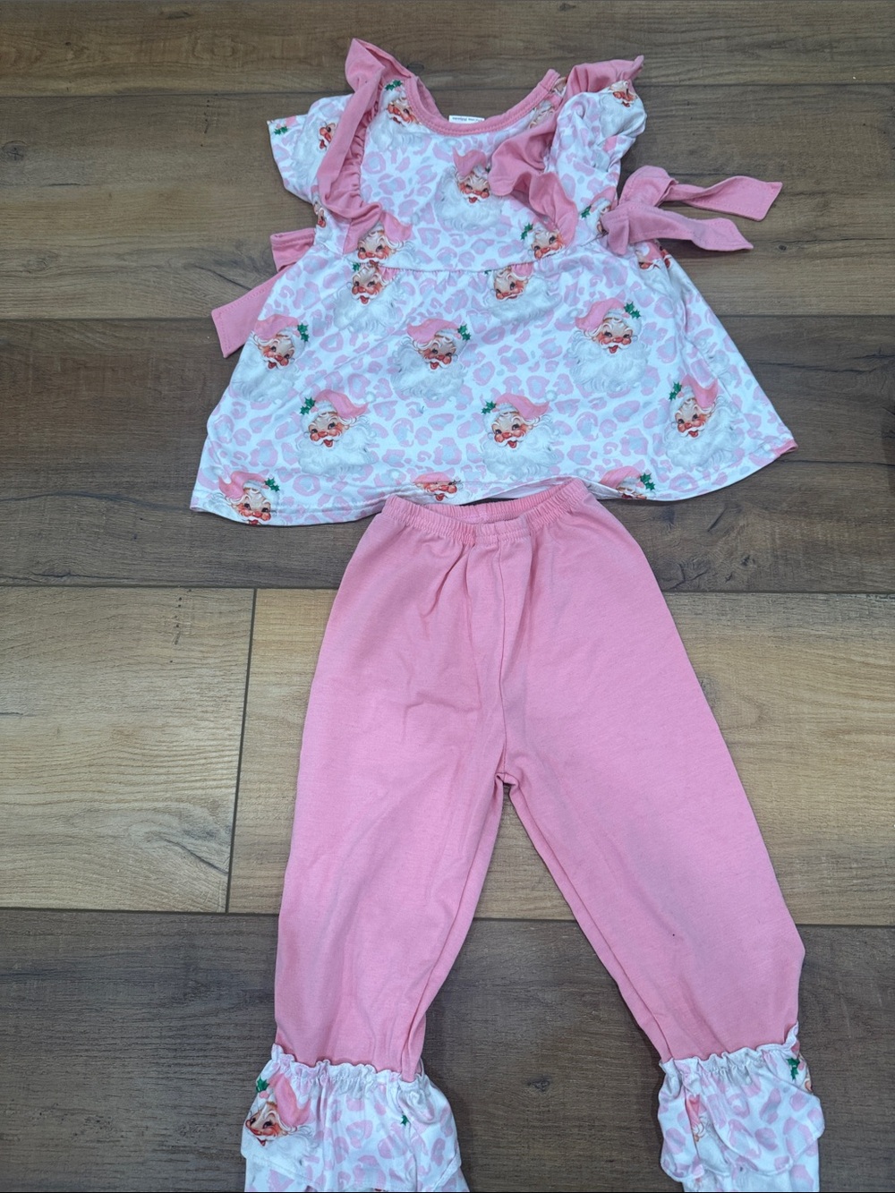 Pink Floral Ruffle Kids 2 piece Set